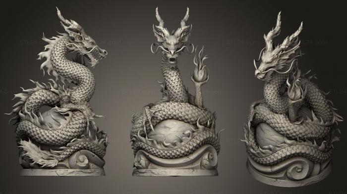 Статуэтки грифоны и драконы (Восточный Дракон, STKG_0141) 3D модель для ЧПУ станка